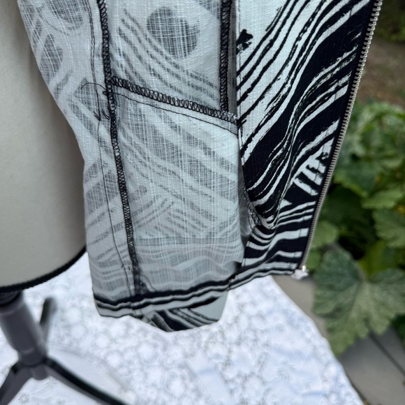 Erin London Stylish Black and White abstract print Women's Zip Jacket size XL - Picture 6 of 15